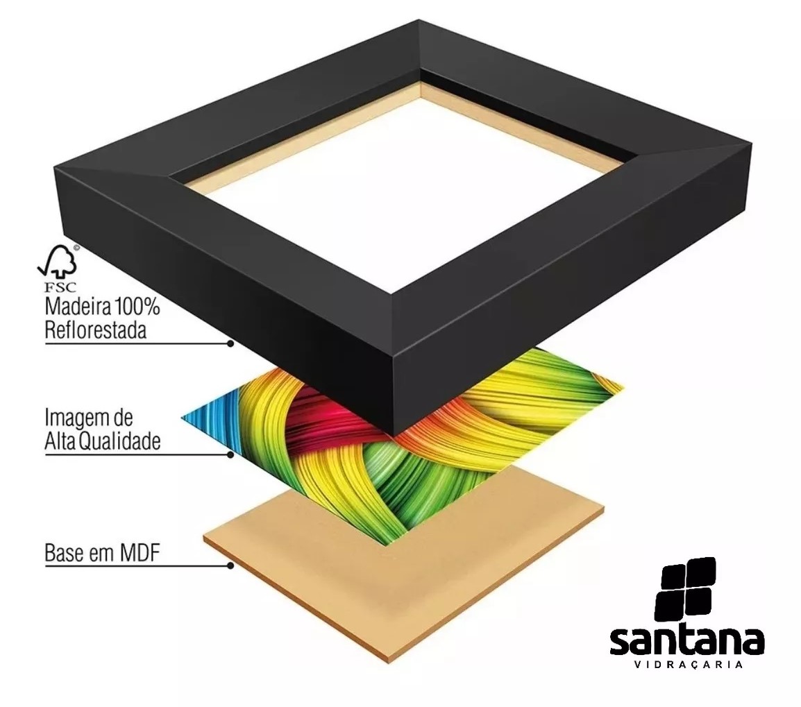 Quadro Decorativo Abstrato Ondas em Ouro Puro